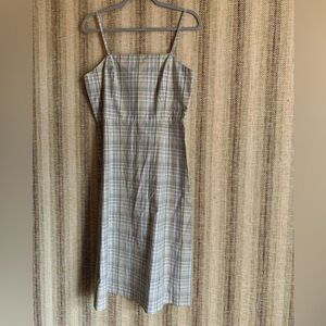 J.Crew Vintage Y2K Cotton Size 8 MIDI Dress Blue Yellow Women Dress Clothing